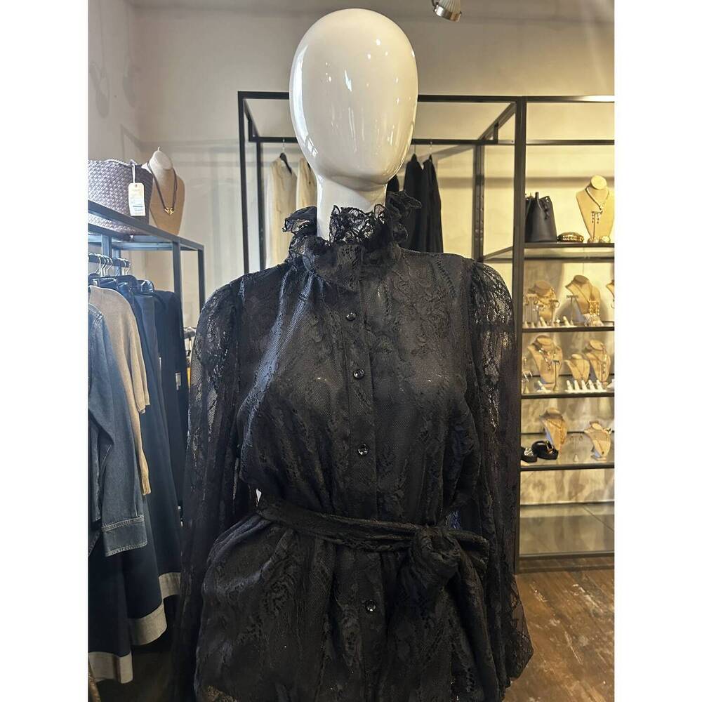 NEW BEULAHSTYLE women's lace blouse in black